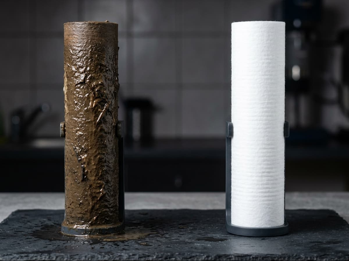 Real comparison of a choked muddy RO sediment filter vs brand new clean filter candle in Mumbai
